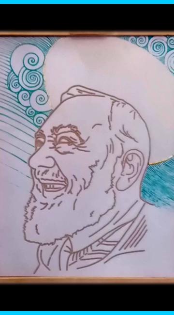 Stilizzazione sorriso di Padre Pio